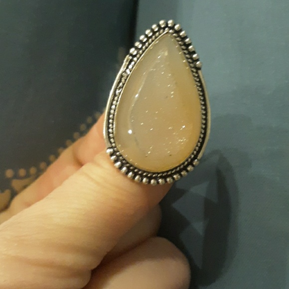 New Sugar Druzy Window Druzy 925 Silver Ring. - Picture 3 of 4